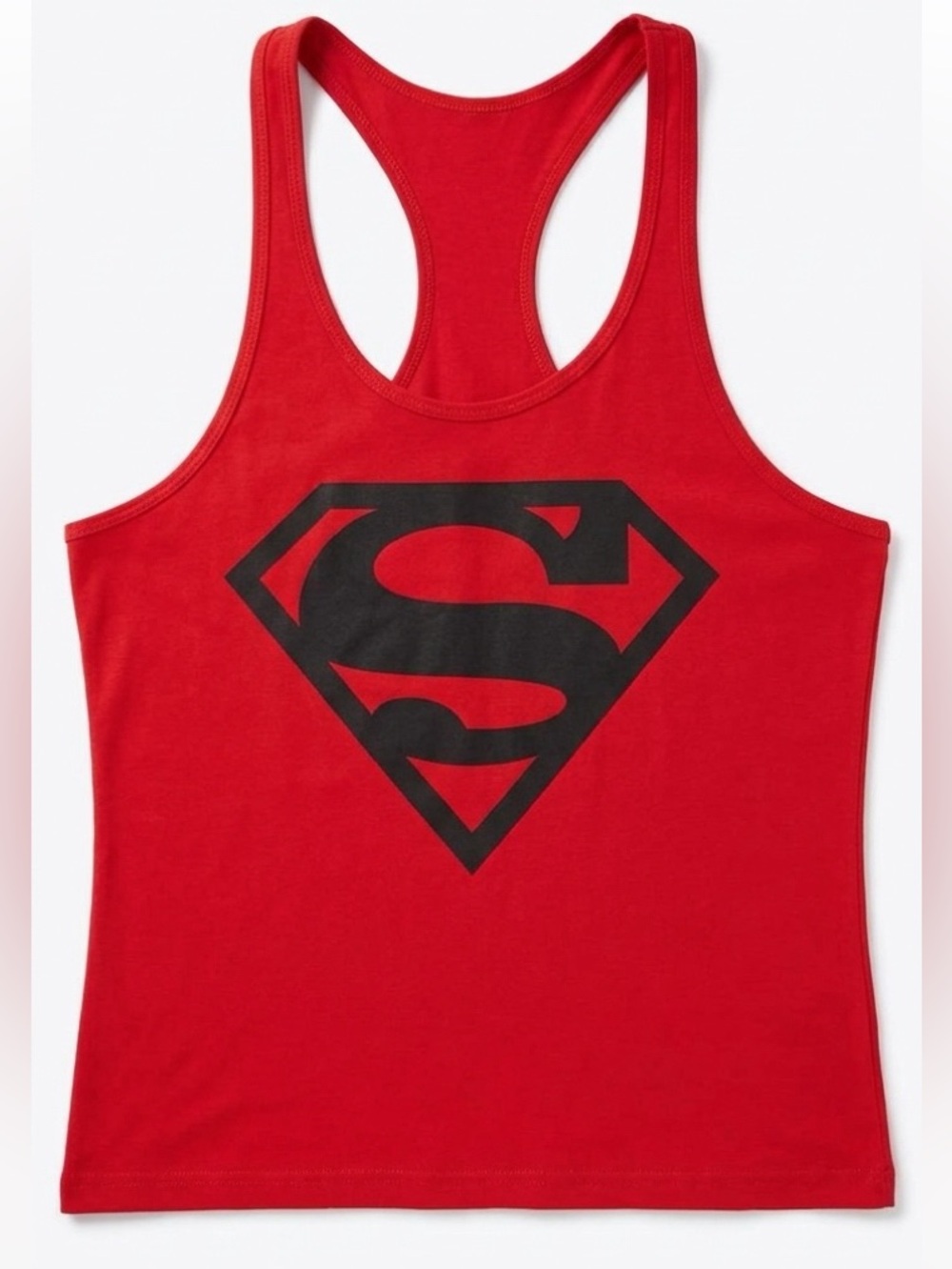Superman Logo Red Racerback Tank Top Men’s Size Large Graphic Tee